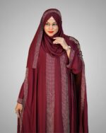 Dubai Cherry Fabric Borka – Exclusive Collection