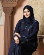 Navy Blue Color Borka Design with Stone Work - Image 3