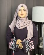 Dubai Cherry Fabric Burka with Embroidery Design - Image 5