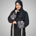 Cherry Fabric Borka with Embroidery Design