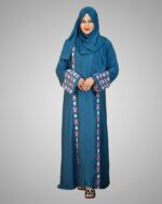 Luxury Cherry Fabric Borka with Embroidery Design - Image 11