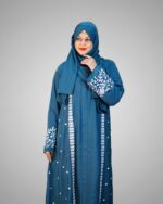 Cherry Fabric Borka with Embroidery Design - Image 5