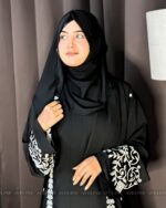 Cherry Fabric Burka with Embroidery Design - Image 8