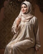 Cream Color Borka Design with Lace & Stone Work - Image 2