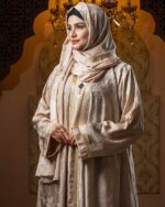 Cream Color Borka Design with Lace & Stone Work