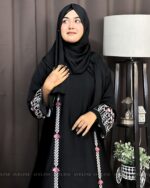 Dubai Cherry Fabric Burka with Embroidery Design - Image 8