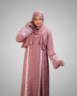 Cherry Fabric Borka with Embroidery Design - Image 6