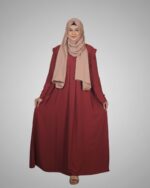 Luxury Cherry Fabric Stylish Burka & Hijab Combo - Image 13