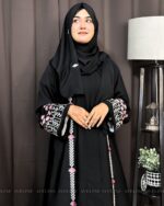 Dubai Cherry Fabric Burka with Embroidery Design - Image 9